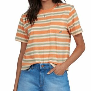Roxy Junior's Cotton Stripe Pocket Tee - XS